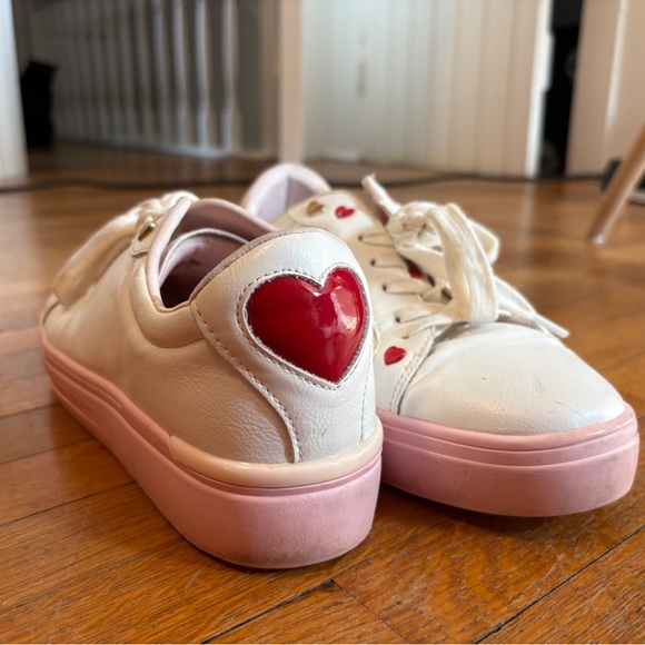 Aldo Shoes - Women’s White and Pink Heart Sneakers